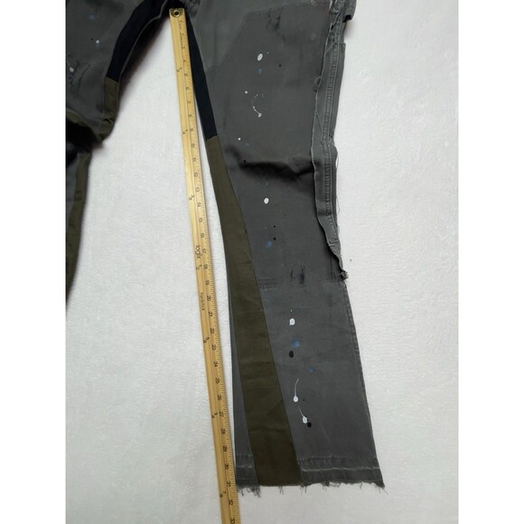 Gallery Dept. Men's W32 L31 Flared Leg Green Carpenter Paint Splatter Pants - Picture 10 of 13